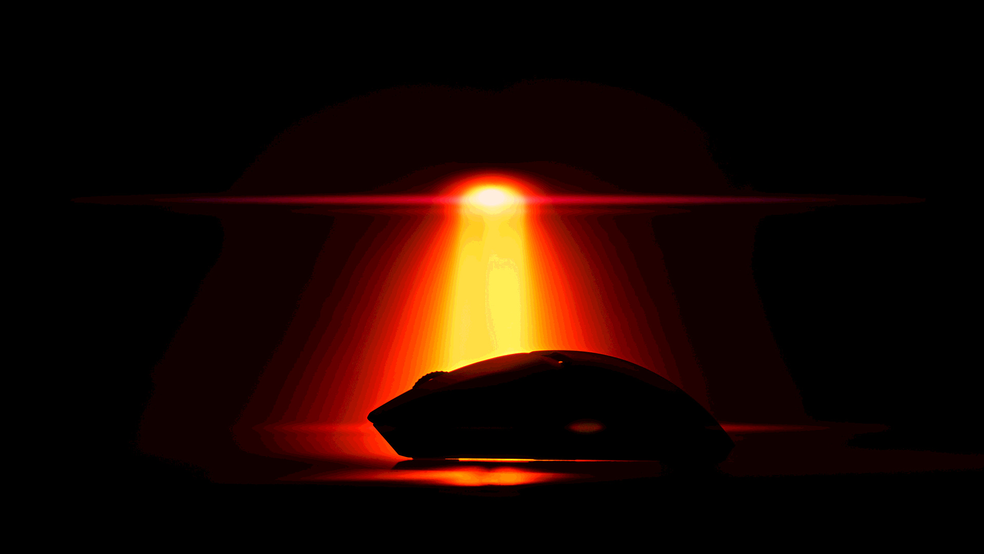 The same frame at a low bit depth, with the glow broken into visible bands (exaggerated for illustration)